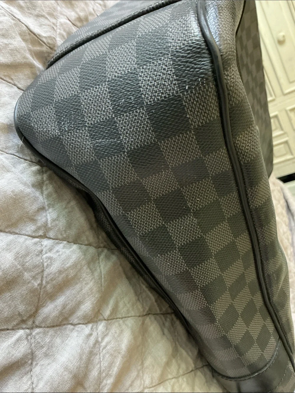 Louis Vuitton Black Checkered Laptop Bag